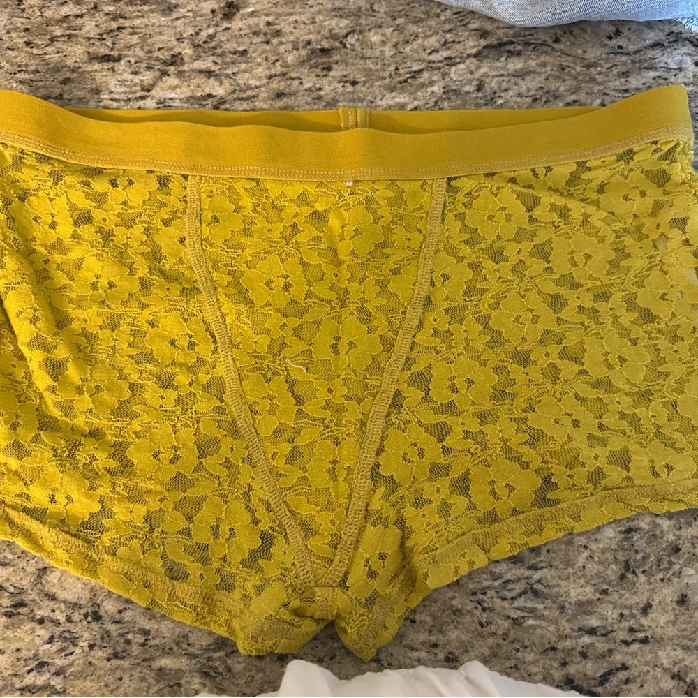 Anthropologie Yellow Lace Panties